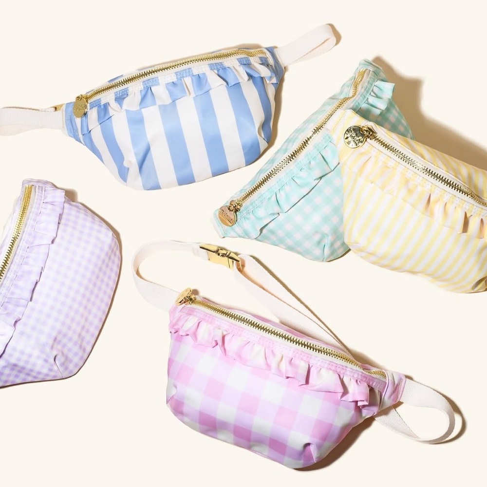 Stoney Clover Lane Pastel Picnic Ruffle Fanny Pack in Hydrangea - Picture 11 of 11